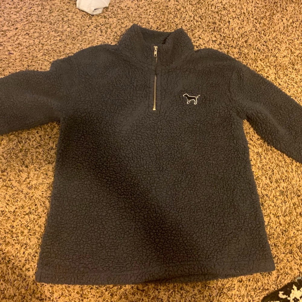 PINK Victoria Secret Fuzzy Sherpa Quarterzip